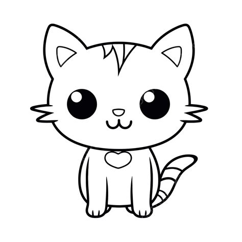 Coloriage Chat Mignon Vecteur Png Dessin De Minou Contour De Minou