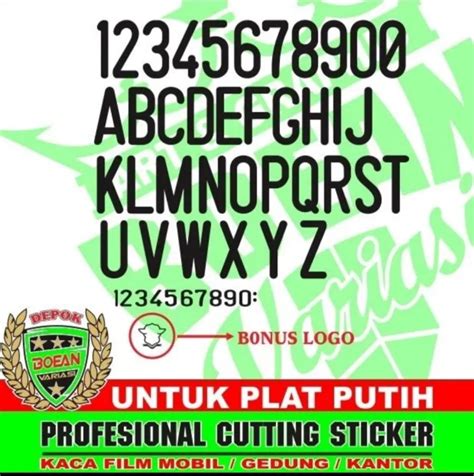 Cutting Sticker Huruf Dan Angka Plat Motor Putih Tulisan Hitam Lazada