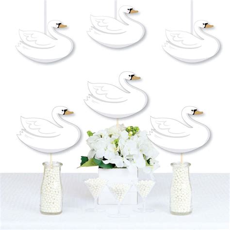 Big Dot Of Happiness Swan Soiree Decorations Diy White Swan Baby