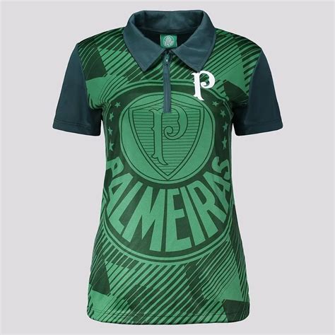 Polo Palmeiras Effect Logo Feminina Verde Loucos Por Futebol Store