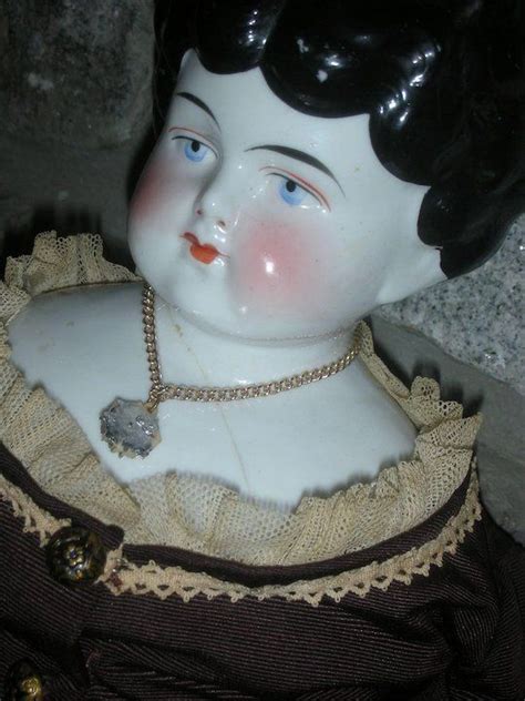 Antique Low Brow Large 24 China Head Doll Elaborate Costume China