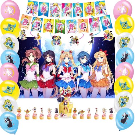 Set Decorativo Fondo Tel N Cumplea Os Sailor Moon Tu Fiesta A Un Click