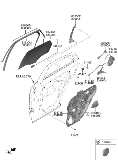 Ar Genuine Hyundai Moulding Assy Rr Dr Frame Rh