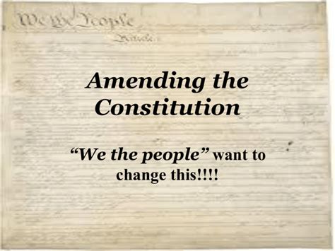 Amending The Constitution