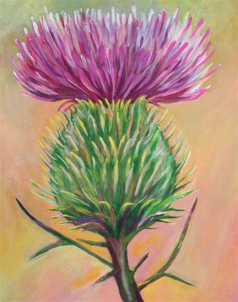 Thistle Thistle Painting Acrylic Painting Flowers Flower Painting