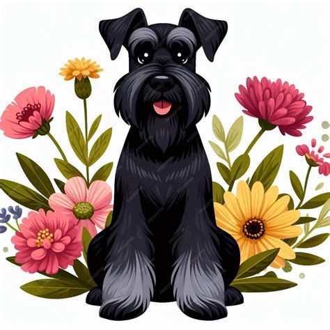 Premium Vector | Giant Schnauzer dog Vector Cartoon illustration