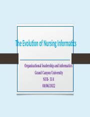 The Evolution Of Nursing Informatics Presentation Pptx The Evolution