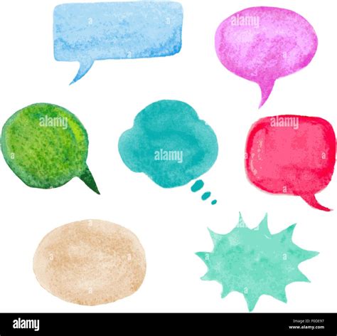 Watercolor Speech Bubbles Stock Vector Image Art Alamy