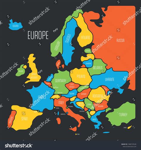 Simplified Smooth Map Of Europe Royalty Free Stock Vector 1988729528