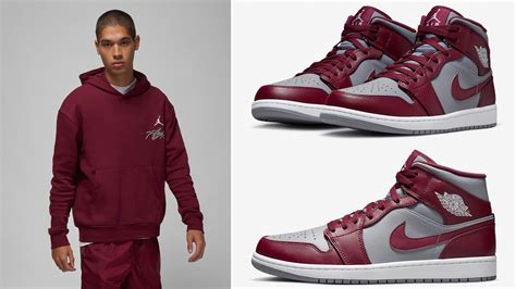 Air Jordan 1 Mid Cherrywood Red Outfits | SneakerFits.com