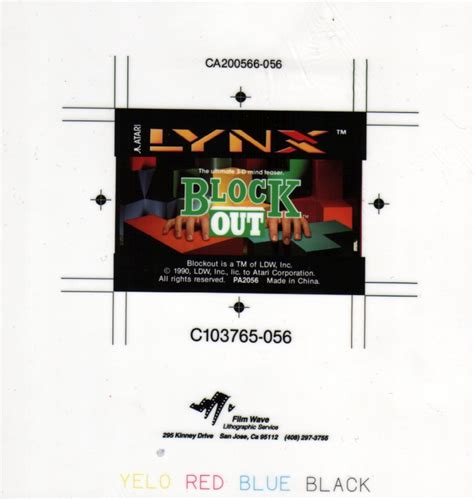 Atari Lynx Cartridge Sticker Print Scan Atari Lynx Vault