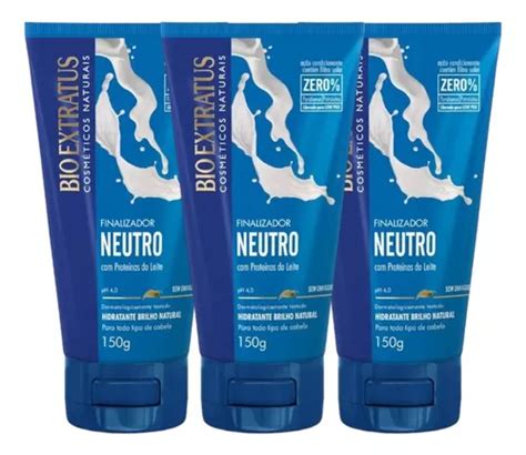 Kit 3 Finalizador Brilho Natural Neutro 150 G Bio Extratus Frete grátis