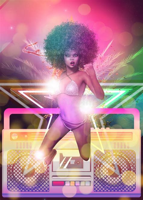 3D Afro Girl In Leopard Bikini Part Poster Stock Illustration Illustration Of Slim Show