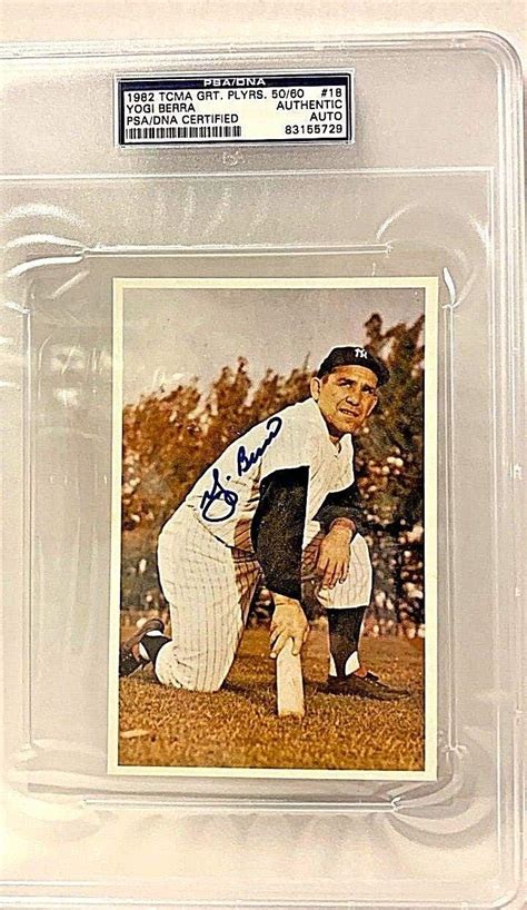 Yogi Berra 1982 TCMA Signed Slabbed PSA DNA HOF Baseball Slabbed