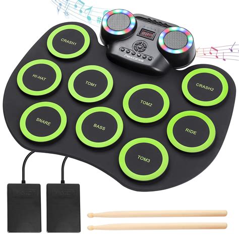 Paxcess Portable Pad Roll Up Electronic Drum Set With Realistic