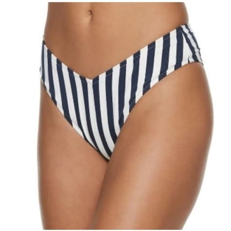 WeWoreWhat Swim Weworewhat Delilah Bikini Bottom In Navy Stripe