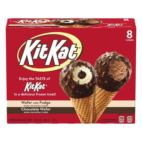 Kitkat Frozen Dairy Dessert Ice Cream Cone Variety Pack Novelties 8 Ct