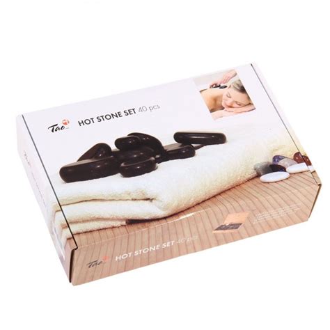 Set Per Hot Stone Massage Tao Line 40 Pietre Basaltiche