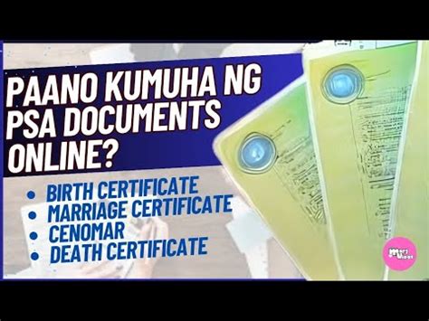 Paano Kumuha Ng Psa Birth Certificate Marriage Certificate Cenomar At