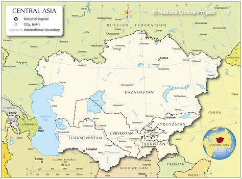 Map Of Central Asia And The Caucasus Region