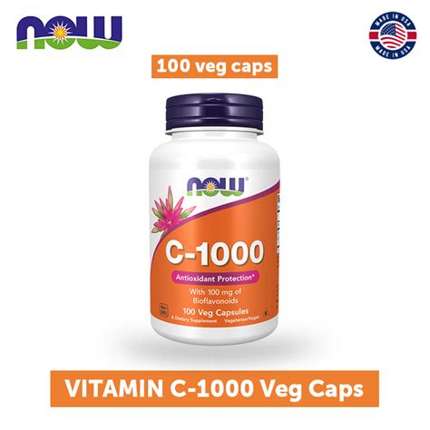 NOW FOODS Vitamin C 1000 Mg With Bioflavonoid Isi 100 Veg Capsules