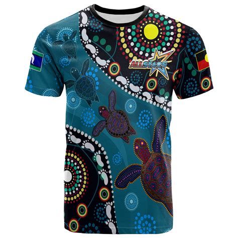 Indigenous All Stars Rugby Custom T Shirt Dreamtime Turtle With