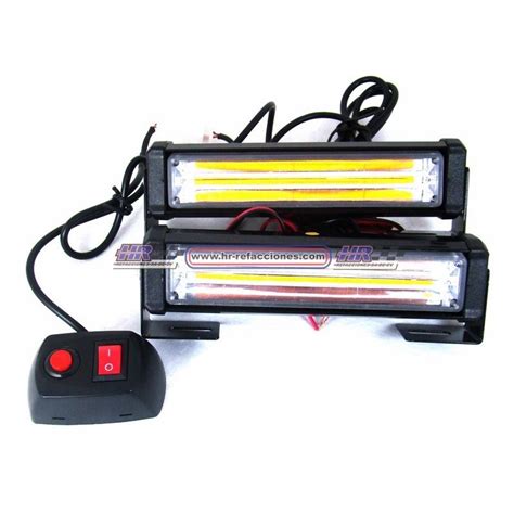 Acc Luz Led Estrobo Ambar Varias Funciones Con Control Pzas Cm