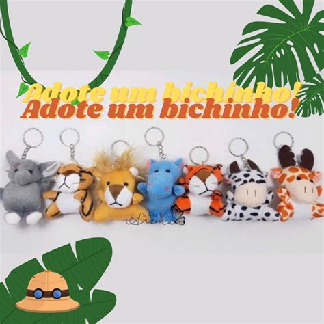 Kit 15 Chaveiros Ursinho De Pelucia Bichinhos Safari Fazendinha 6cm