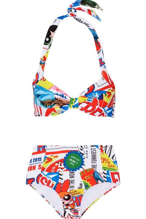 Moschino Printed Halterneck Bikini Modesens Halterneck Bikini