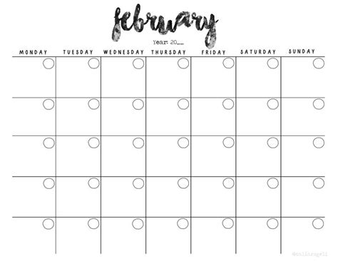 MONTH CALENDAR : FEBRUARY | Printable calendar template, Calendar ... 