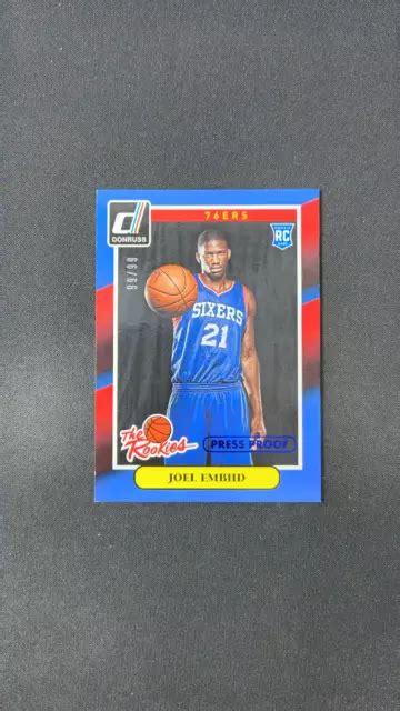 Panini Donruss Joel Embiid Rc Preuve Presse Recrue