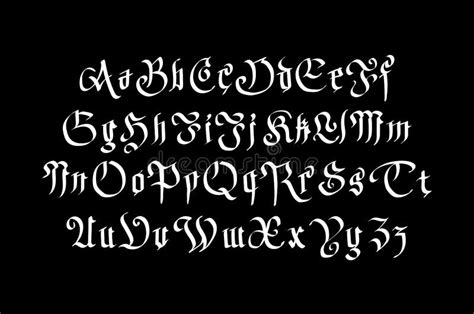 Fantasy Gothic Font Retro Vintage Alphabet Custom Type Letters On