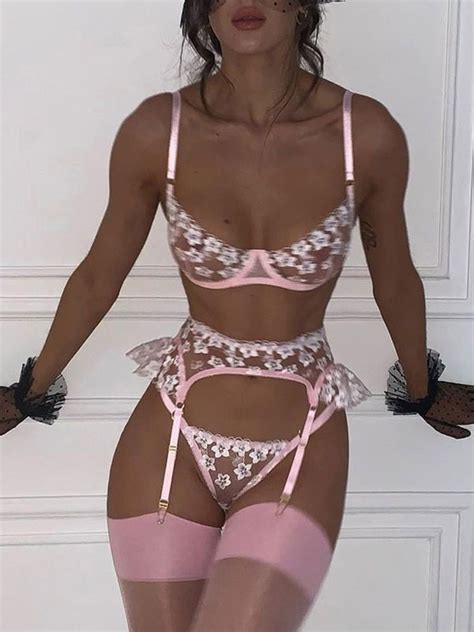 Soutiens Gorge Et Culotte Femme Lingerie Sexy Taille Haute En Dentelle