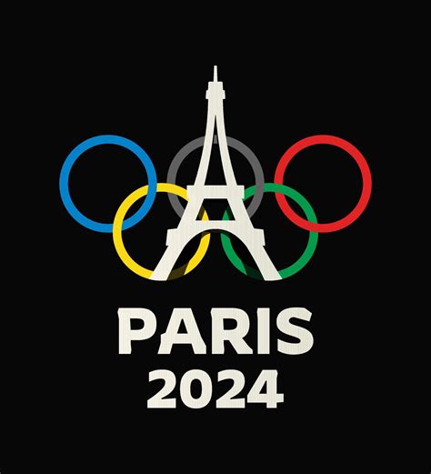 Olympisch Logo Paris Vektor Illustration Isoliert Auf Schwarz