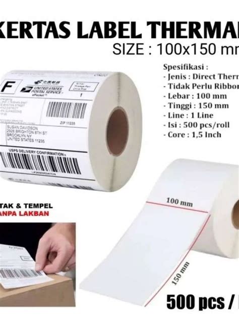 Jual Kertas Thermal Label Sticker Thermal X Barcode X