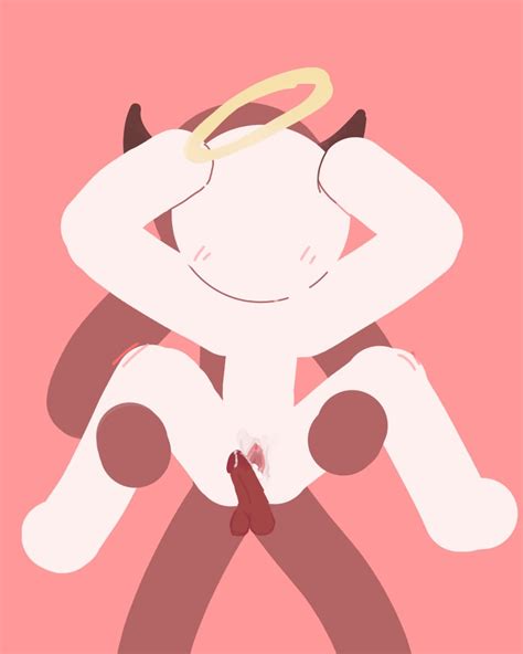 Rule 34 Angel Before Sex Demon Oc Oribou Penis Pink Background Pussy Red Skin Self Upload