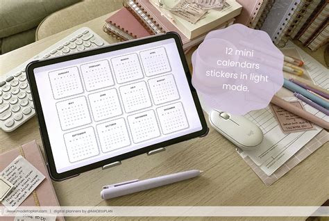 2023 Mini Calendar Stickers — 2024 Digital Planners by MADEtoPLAN