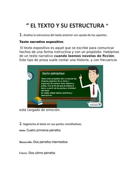 Trabajo De Lenguaje Ssslssslssl El Texto Y Su Estructura