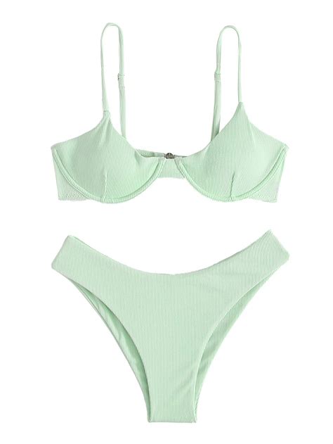 Buy SheInWomen S 2 Piece Underwire Bikini Set Triangle High Waisted