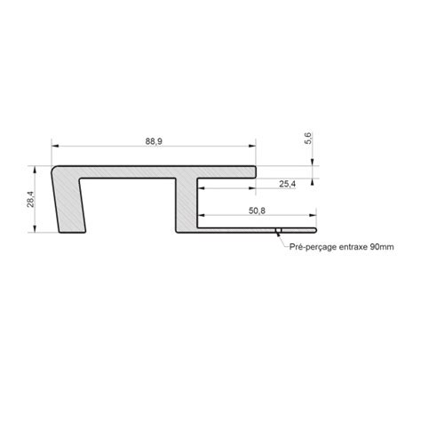 Profil De Raccord 88 9 Mm Blanc Polaire Pour Bardage ZUMACLIN175