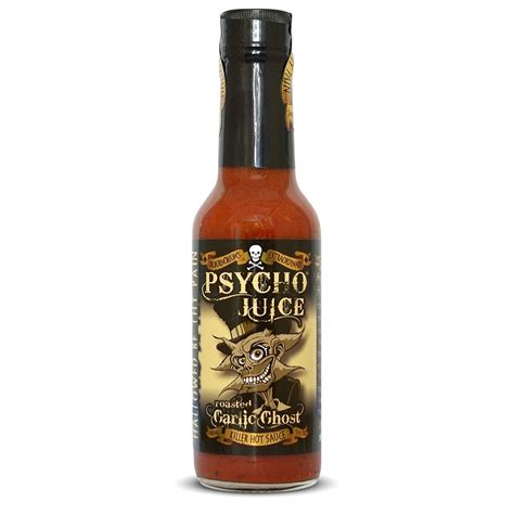 PSYCHO JUICE Roasted Garlic Ghost Pepper Dr Burnöriums Hot Sauce Emporium