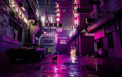 Night City Retrowave 80s Neon Road HD Wallpaper Pxfuel