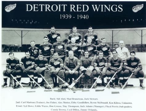 1939 1940 DETROIT RED WINGS 8X10 TEAM PHOTO HOCKEY NHL STANLEY CUP ...