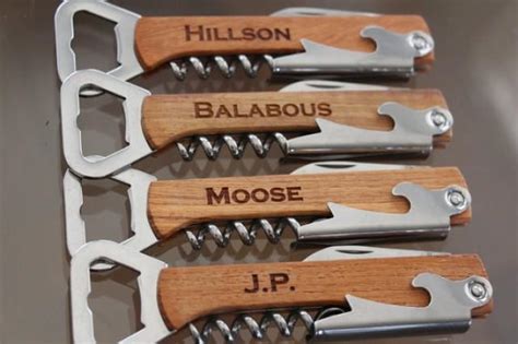 Personalized Wood Wine Bottle Opener Groomsmen T Bridesmaid Ts