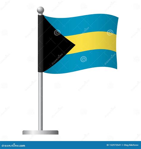 Bahamas Flag On Pole Icon Stock Illustration Illustration Of Bahamian