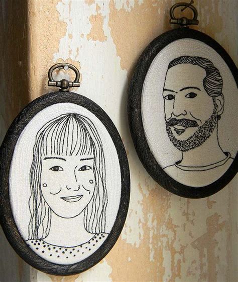 Custom Embroidery Portraits Of Couple Personalized Etsy Custom Embroidery Embroidered