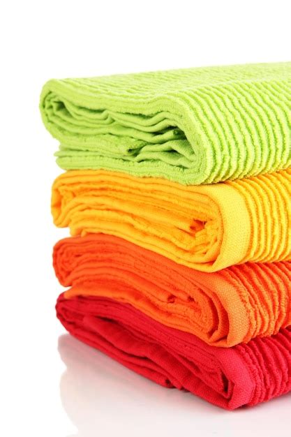 Premium Photo Colorful Towels Isolated On White