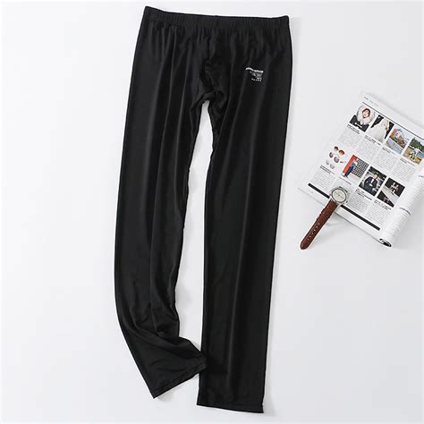 Mens Ice Silk Long Johns Homme Sleepwear Underwear Bottom Trousers