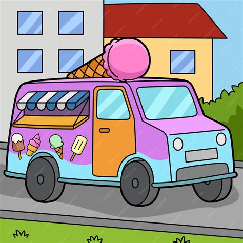 premium vector  cartoon clipart shows  ice cream truck illustration