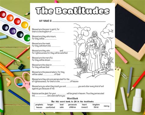 The Beatitudes Coloring Page For Kids Catholic Activities For Children